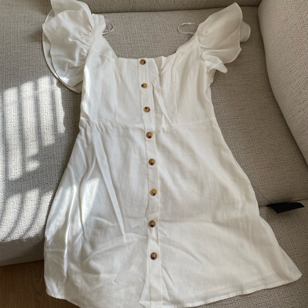 Lulu's White Button-Down Dress